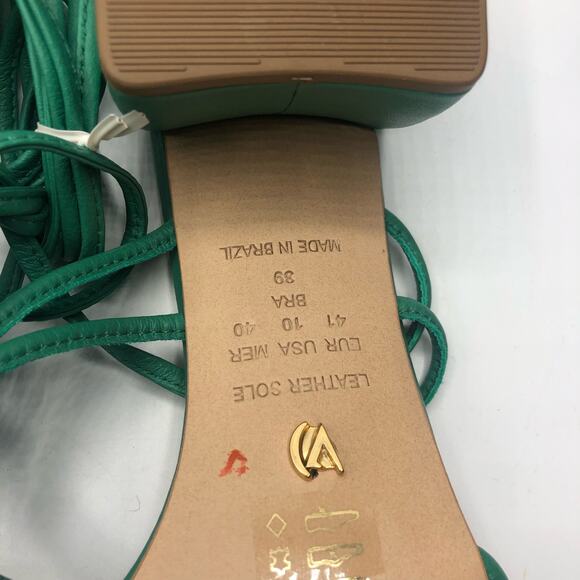 Free People X Vicenza Love Struck Square Toe Wrap Heels Green US 10 - Picture 7 of 12